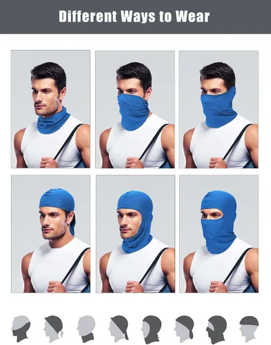 Vista 6 de SATINIOR Pasamontañas de 9 piezas, máscara de cara completa, protección solar UV, cubierta facial de verano, transpirable, resistente al viento