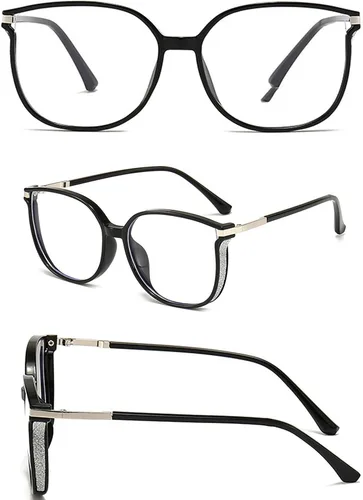 Vista 2 de Gafas de lectura de luz anti-azul portátiles de moda para mujer, con diamantes brillantes