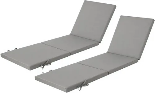 Vista 8 de Paquete de 2 cojines para sillas de salón de 77 x 24 pulgadas Blanco crema