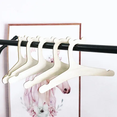 Vista 4 de Perchas de ropa para niños, 5/10 unidades, tendedero de madera para bebés y niños (5 piezas)