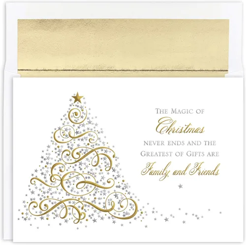 Vista 5 de Masterpiece Studios Holiday Collection 893800 - Tarjetas de Navidad en caja con sobres forrados con papel de aluminio, 15 unidades de 7.8 x 5.6
