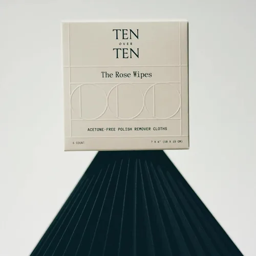 Vista 3 de tenoverten - The Rose Wipes - Paños quitaesmalte de uñas sin acetona Cuidado de uñas limpio, natural y no tóxico (1 caja, 6 toallitas)