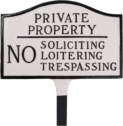 Vista 8 de Montague Metal Products - Placa de declaración de propiedad privada No Soliciting No Loitering - Placa de visualización de pared o césped - Señal