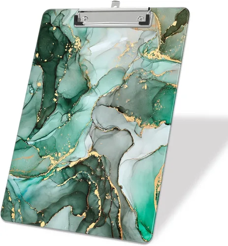 Vista 25 de Portapapeles de plástico A4, lindo portapapeles con clip tamaño carta estándar 9 x 12.5 pulgadas, decorativo para oficina para estudiantes, mujeres