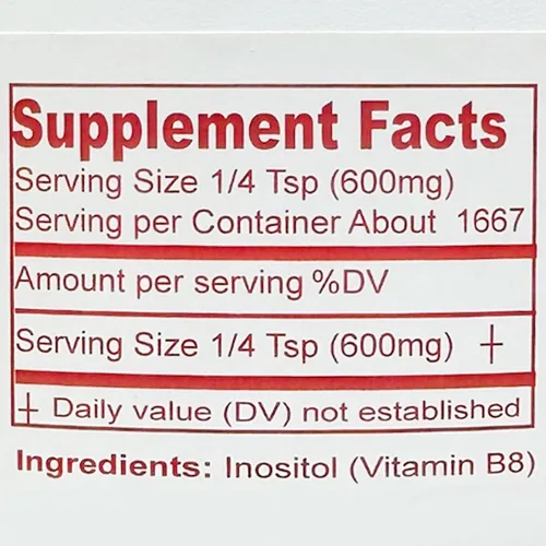 Vista 3 de Suplemento dietético Super Inositol Inositol (vitamina B8) en polvo para equilibrio hormonal, fertilidad y apoyo ovárico, sin gluten, vegano 1