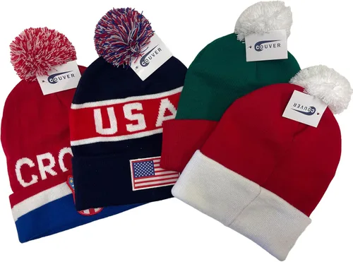 Vista 5 de COUVER Womne Winter Cozy - Gorro de punto acrílico con POM POM, 1 pieza