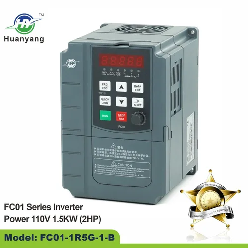 Vista 2 de Huanyang VFD, de una a 3 fases, variador de frecuencia, 1.5kW 2HP, entrada de 110V CA para control de velocidad de motor, serie FC