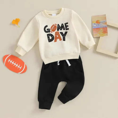Vista 3 de Gueuusu Conjunto de 2 piezas de sudadera de manga larga para bebé niño y niño pequeño