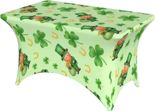 Vista 29 de Mantel rectangular ajustable de elastano elástico con estrellas patrióticas americanas de 4 pies, protector de mesa para fiestas, eventos