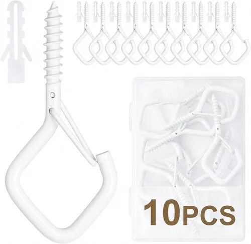 Vista 12 de CADONO 30 PCS Ganchos Colgantes de Copa con Tornillo con Hebilla de Seguridad, Ganchos de Tornillo a Prueba de Viento Perfectos para Colgar Luces