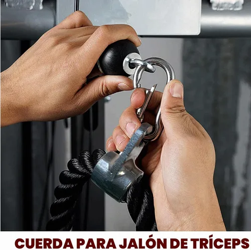 Vista 6 de Cuerda larga de tríceps, accesorio de cuerda desplegable de 47, 55, 63 pulgadas de largo, accesorio de cable de cuerda de tríceps, cuerda de tríceps