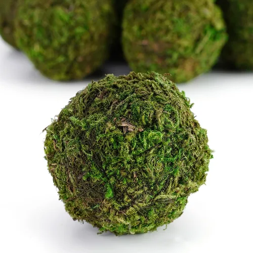 Vista 3 de Juego de bolas de musgo decorativas, bolas de musgo falsas para rellenos de cuencos, decoración de centro de mesa, decoración del hogar, relleno