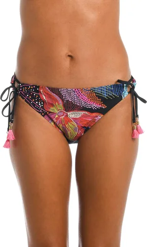 Vista 33 de La Blanca Parte inferior de bikini hipster con lazo lateral para mujer Negro/ Luces de la ciudad