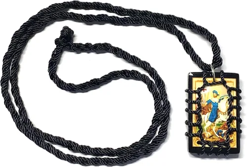 Vista 2 de St James Collar Escapulario de Madera Negra Escapulario Negro Madera San Santiago Collar, Madera, No es una piedra preciosa