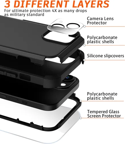 Vista 6 de Diverbox Funda para iPhone 13 [compatible con MagSafe] [con protector de pantalla] [a prueba de golpes] [a prueba de caídas] Funda de protección