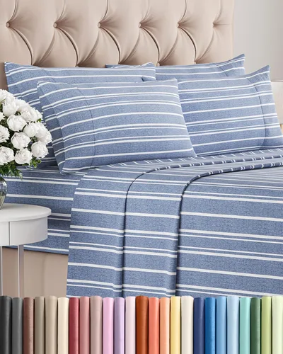 Vista 25 de Juego de sábanas Twin de 4 piezas - Cómodo, transpirable y refrescante - Juego de ropa de cama de lujo de hotel ultrasuave con bolsillos profundos