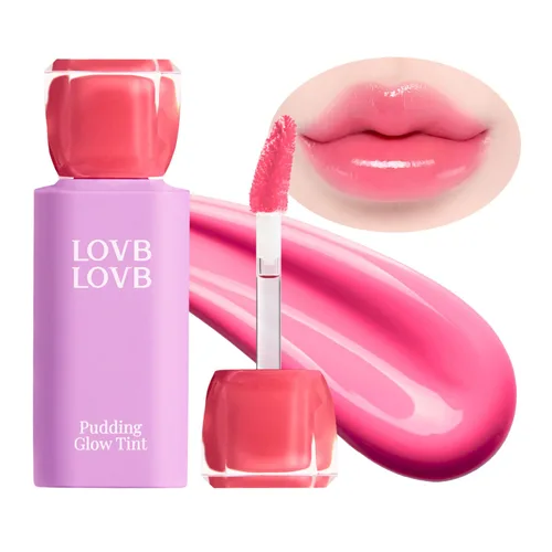 Vista 14 de LOVB LOVB Pudding Glow - Tinte de labios coreano, 0.14 onzas, 01 RED BERRY 01 Baya roja