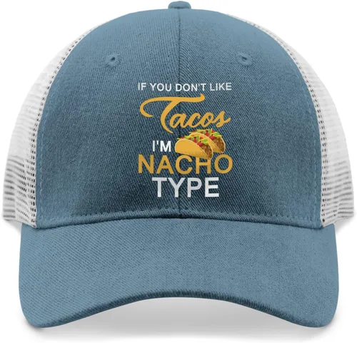 Vista 9 de devor Caps If You Don't Like Tacos I'm Nacho Type Dad Hats, Funny Cap for Men