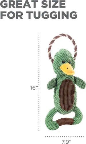 Vista 9 de Outward Hound Scrunch Bunch Duck Juguete Interactivo de Peluche con Sonido para Tirar para Perros Pato de racimo Scrunch