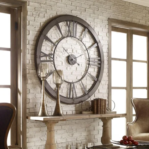 Vista 4 de Reloj de pared Uttermost Ronan, Metal, L, 120.00 volts