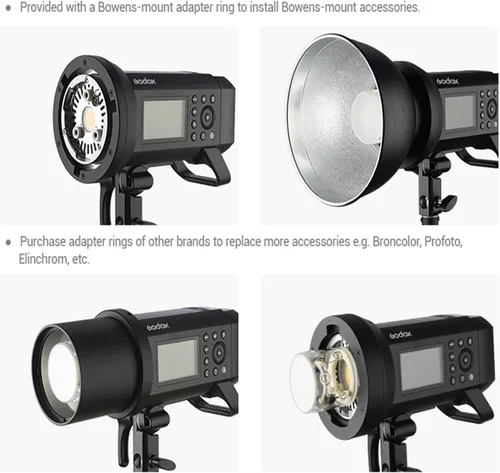 Vista 6 de Godox AD400Pro Witstro - Flash para exteriores todo en uno