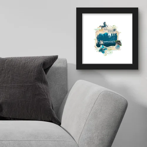 Vista 3 de Trends International Gallery Pops Harry Potter - Póster de pared de bosque prohibido, 12 x 12 pulgadas, versión enmarcada en negro Versión con marco
