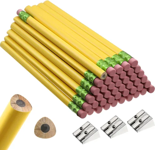 Vista 8 de Fainne 48 lápices de grasa jumbo grandes y gruesos y sacapuntas de 3 piezas para niños, principiantes, preescolares, jardín de infantes, suministros