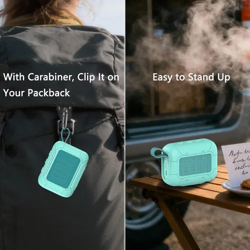 Vista 6 de Funda de silicona y funda rígida de transporte para altavoz Bluetooth portátil JBL Go 5, funda protectora para accesorios de altavoces JBL Go 5