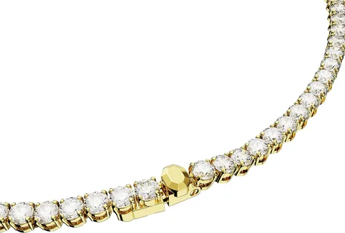 Vista 4 de Swarovski Matrix Tennis Necklace with Bright Blue Crystals on a Rhodium Finished Setting