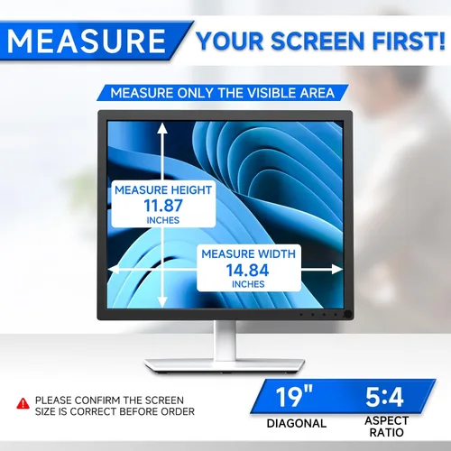 Vista 3 de Paquete de 2 pantallas de privacidad para monitor de computadora, relación de aspecto 5:4 de 19 pulgadas; antiespía, luz azul, deslumbramiento