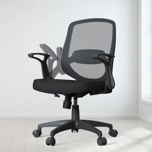 Vista 8 de Silla giratoria ecgonómica flexible para escritorio en casa, sin brazos con altura ajustable y soporte lumbar para adultos y niños