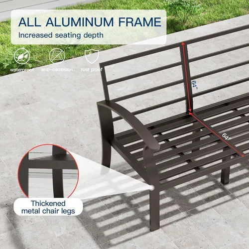 Vista 3 de Kullavik Juego de muebles de patio al aire libre de aluminio con cojines Arena
