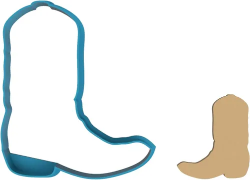 Vista 3 de Botas vaqueras – Cortador de galletas, galletas de azúcar, fondant, arcilla (1355), azul, 4 pulgadas