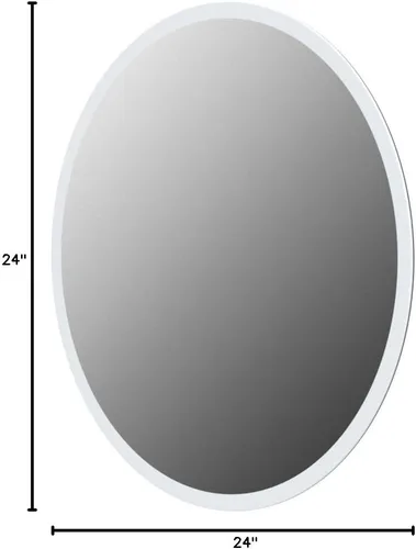 Vista 10 de Better Bevel - Espejo redondo sin marco, espejo circular de pared de baño de 24 pulgadas de diámetro con borde biselado