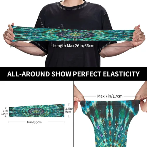 Vista 3 de Mangas de brazo deportivas Mandalas Tie Dye UV protección solar brazo de enfriamiento para jardinería granja mujeres y hombres, 1 par, Negro