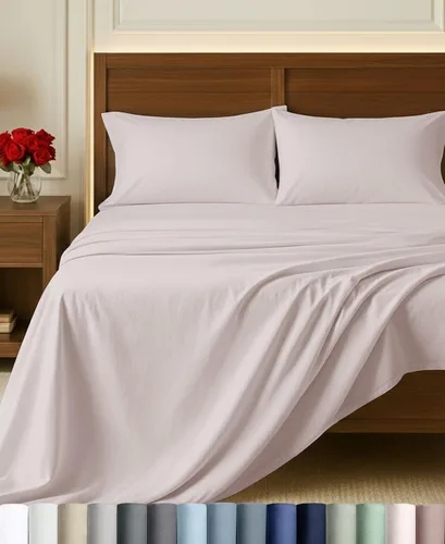 Vista 54 de California Design Den Sábanas de Algodón Egipcio 100%, Juego de Sábanas de Lujo Auténtico Certificado Tamaño Full con Bolsillo Profundo, Satén Suave