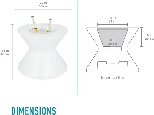 Vista 3 de Ledge Lounger - Mesa auxiliar alta con agujero para sombrilla - Solo mesa, sin tapa - Mesa auxiliar enfriadora para todo tipo de clima, hielera
