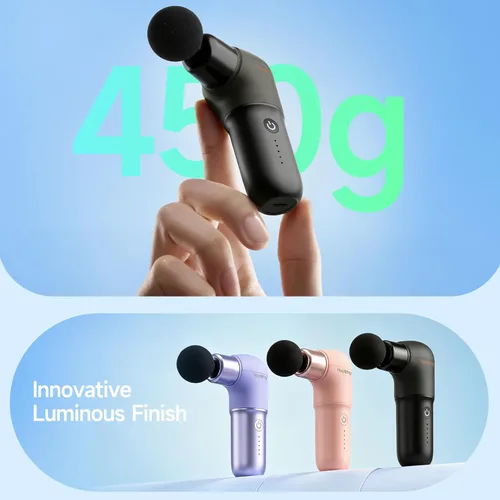 Vista 8 de HEYCHY Super Mini Pistola de Masaje, Masajeador de Percusión para Tejidos Profundos, Pistola de Masaje Deportiva Compacta para Viajes, Pistola