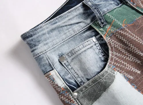 Vista 192 de Enrica Pantalones vaqueros estampados casuales para hombre
