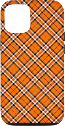 Vista 26 de iPhone 16 Vintage Orange Plaid Halloween Fall Autumn Pumpkins Case