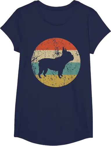 Vista 33 de Camiseta de perro retro de Bulldog Francés Negro