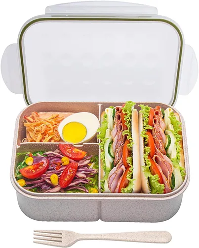Vista 22 de MISS BIG® Fiambrera estilo bento,Fiambrera estilo bento para niños,Fiambrera para niños,Fiambrera para niños a prueba de fugas,Contenedores