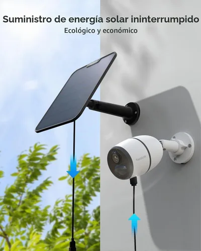 Vista 4 de Reolink Panel solar de 6 W, fuente de alimentación solar sin parar para todas las cámaras de batería inalámbricas al aire libre, compatible