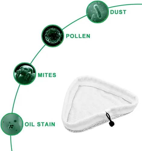 Vista 6 de Fushing 6 almohadillas para trapeador de vapor, almohadillas de limpieza reutilizables de microfibra lavables, almohadillas de repuesto