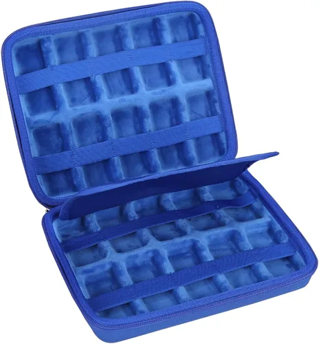 Vista 3 de Mchoi Funda de transporte a prueba de golpes para Hot Wheels 20 coches, solo funda (todo azul)