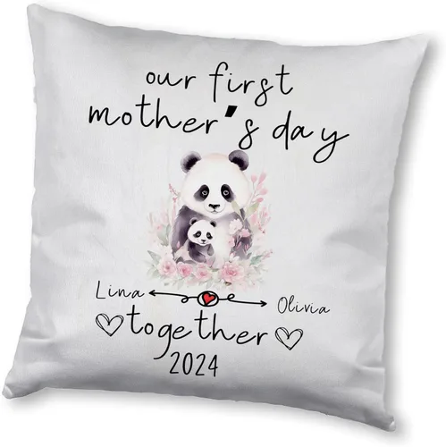 Vista 6 de Mother's Day Panda, Personalised Pillow Case Decor for Home, Present for Mom, Grandmother, for Her