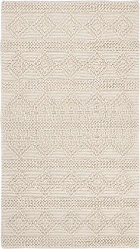 Vista 21 de SAFAVIEH Natura Collection - Alfombra decorativa de 2 x 3 pies, color beige y marfil, hecha a mano de lana tribal marroquí y algodón, ideal