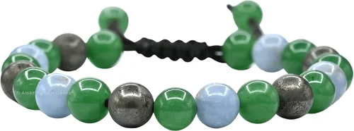 Vista 8 de Amazing Gemstone Pulsera de control de ira – Howlita Amazonita Lava Juego de pulseras para hombres y mujeres, curativa, calmante, ansiedad, alivio