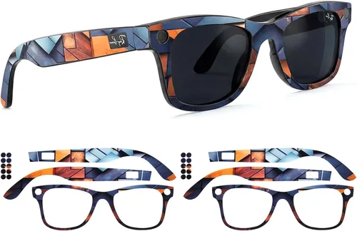 Vista 17 de Fundas protectoras compatibles con gafas Ray-Ban Meta Wayfarer Gen2/Gen1, calcomanías de vinilo 3M de alta calidad, resistentes a los arañazos