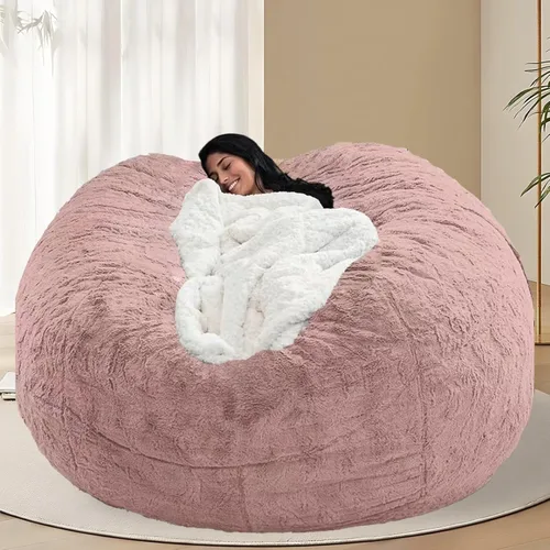Vista 44 de BCU Funda para Silla Puf Ultra Suave Esponjosa de Piel Sintética Falsa Funda para Puf de Felpa Funda para Sillas de Sala de Estar para Adultos